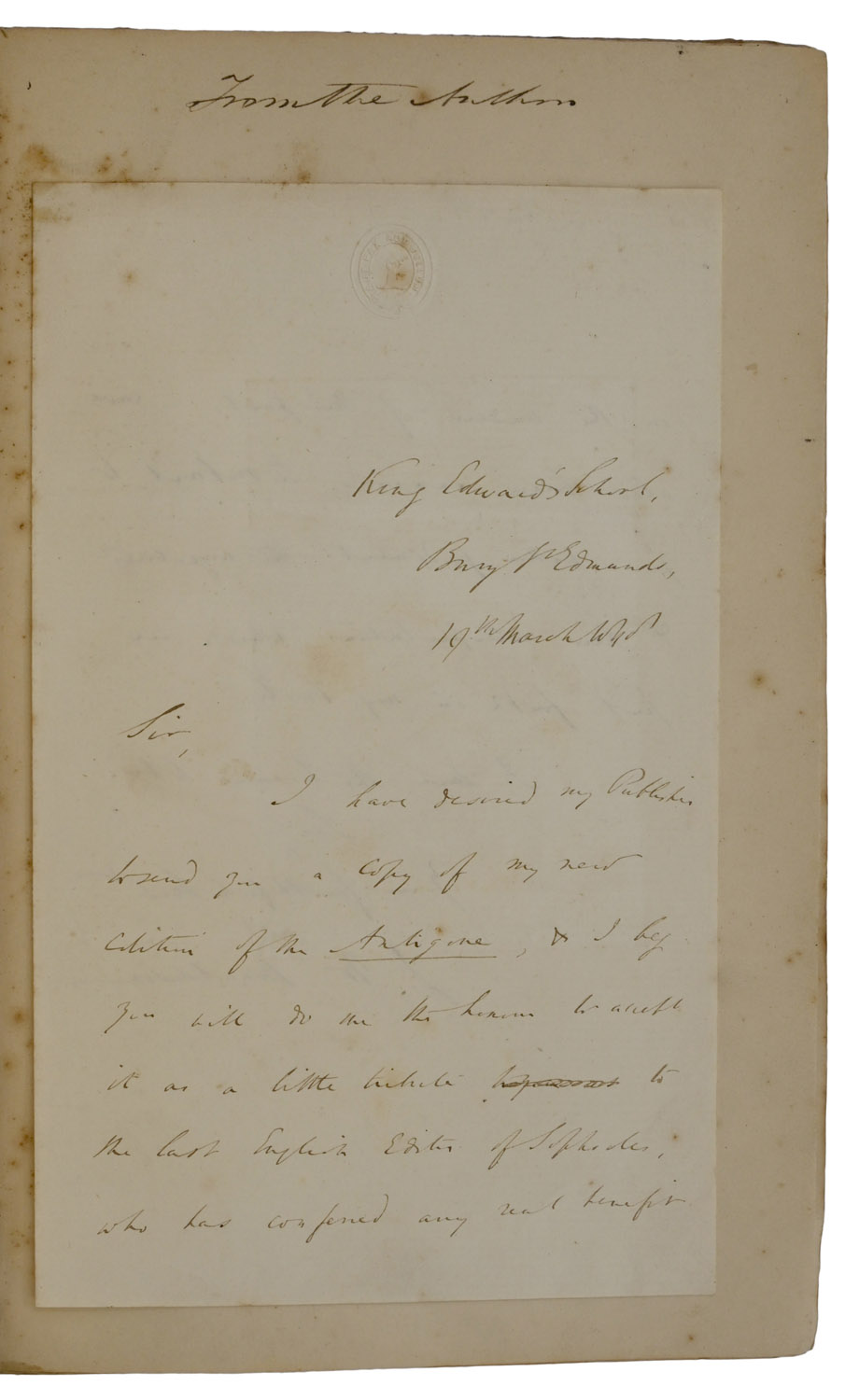 The Antigone of Sophocles in Greek and English; with an Introduction and Notes by John William Donaldson.