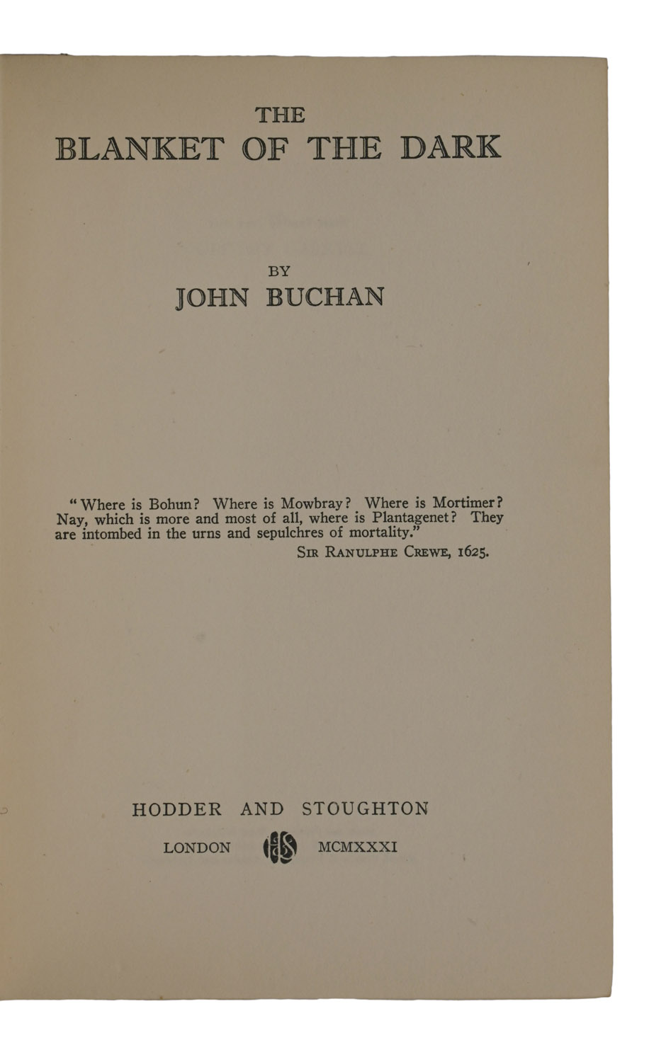 The Blanket of the Dark.