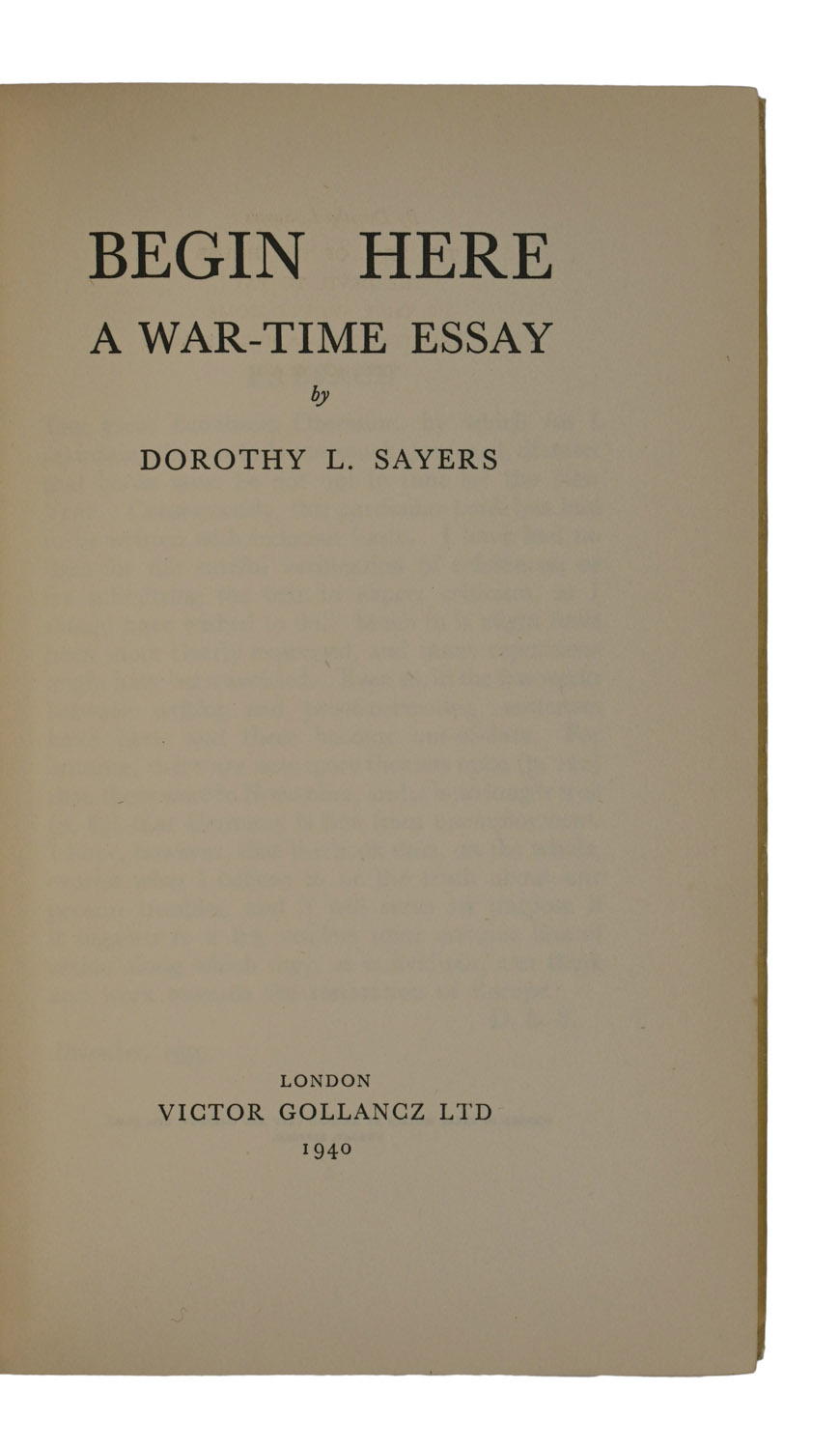 Begin Here. A war-time essay.