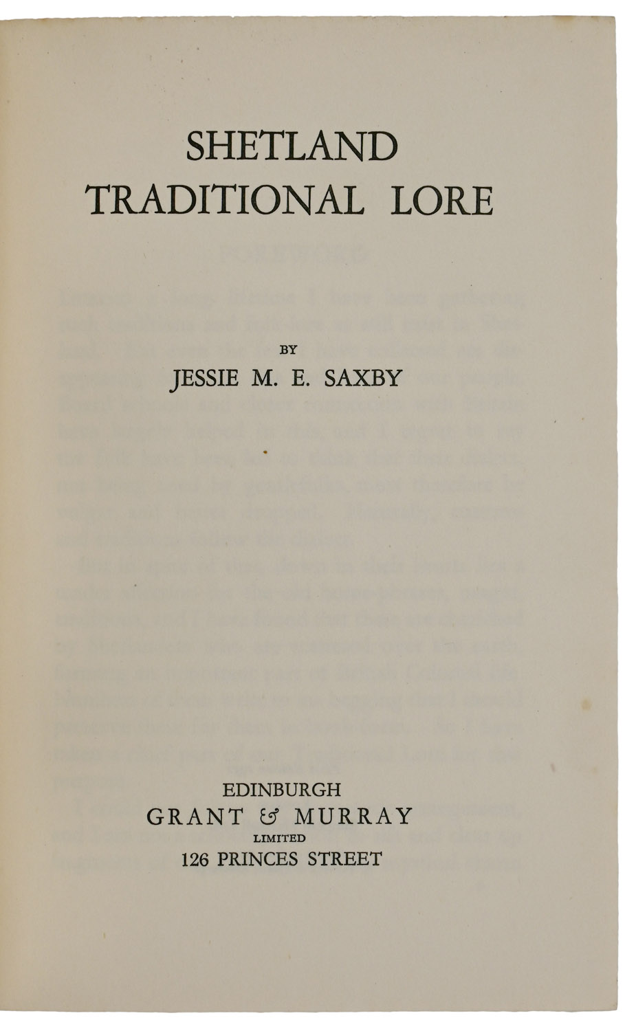 Shetland Traditional Lore.