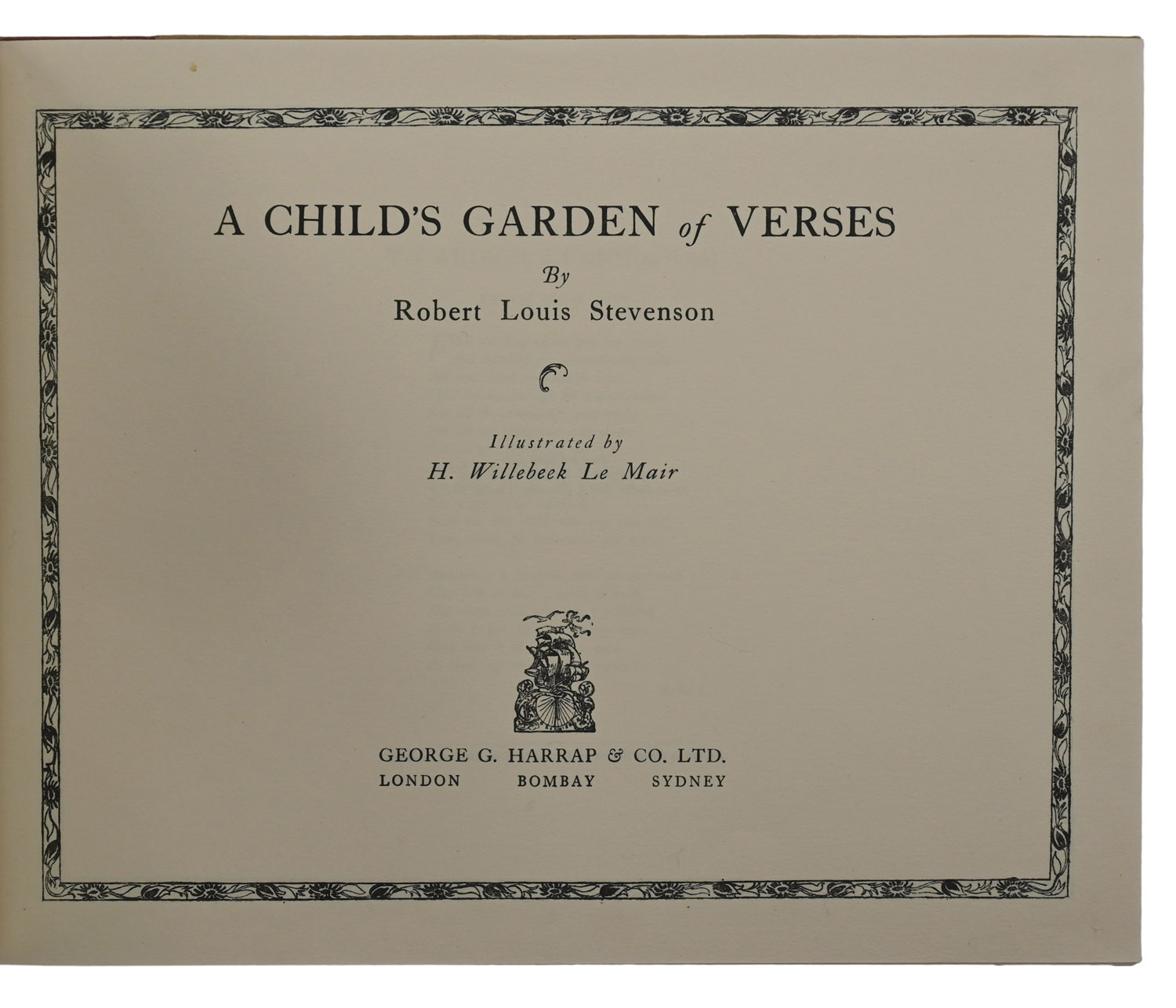 A Child's Garden of Verses. Illustrated by H. Willebeek Le Mair.