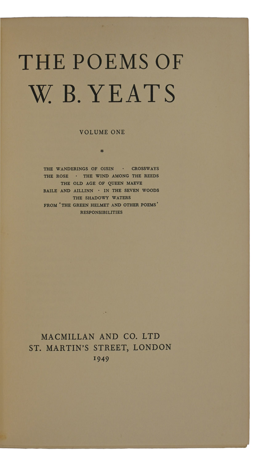The Poems of W.B. Yeats.