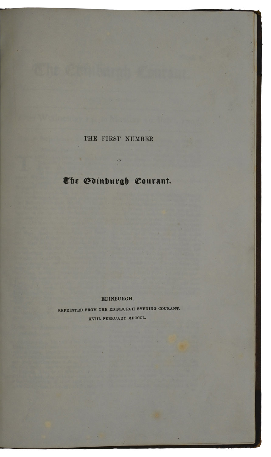 The First Number of The Edinburgh Courant.