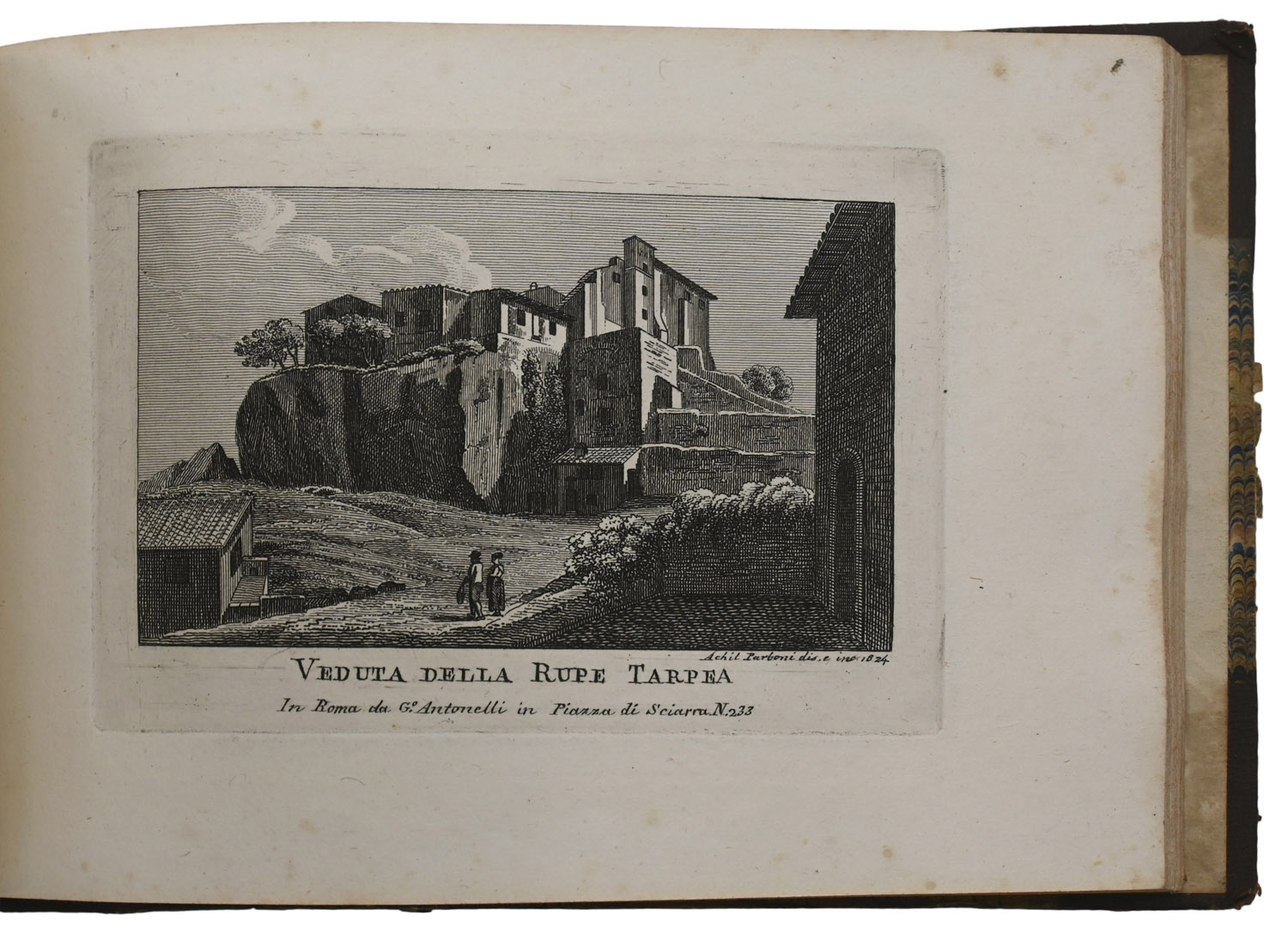 Nuova Raccolta Delle Principali Vedute Antiche, E Moderne Dell' Alma Città di Roma E Sue Vicinanze, Incise a bullino da Achille Parboni l'Anno 1824.