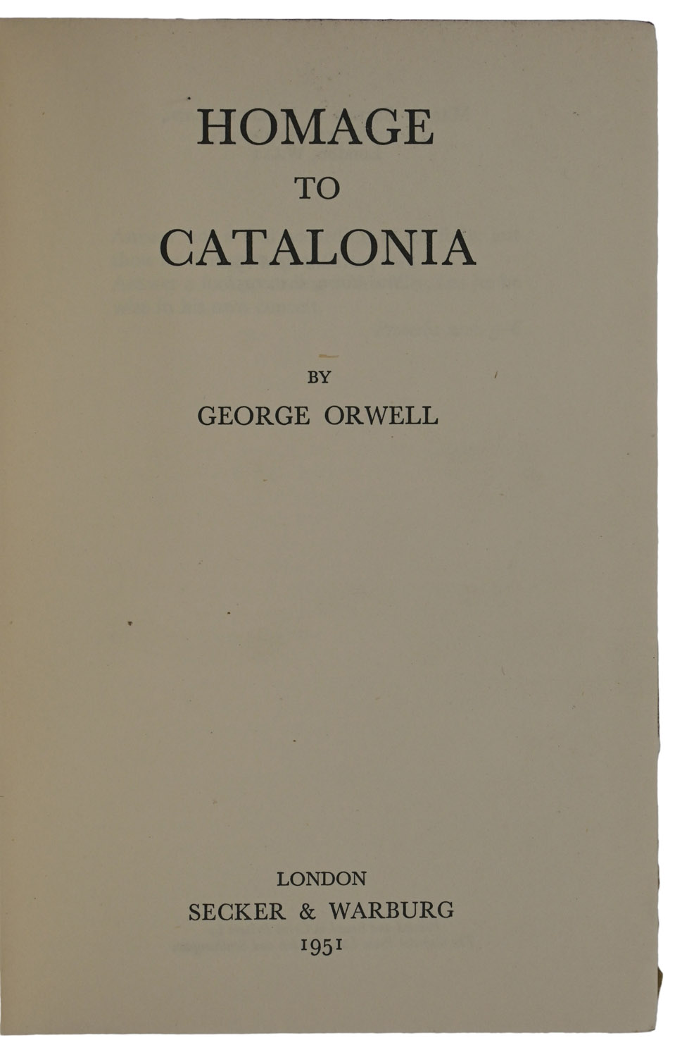 Homage to Catalonia.