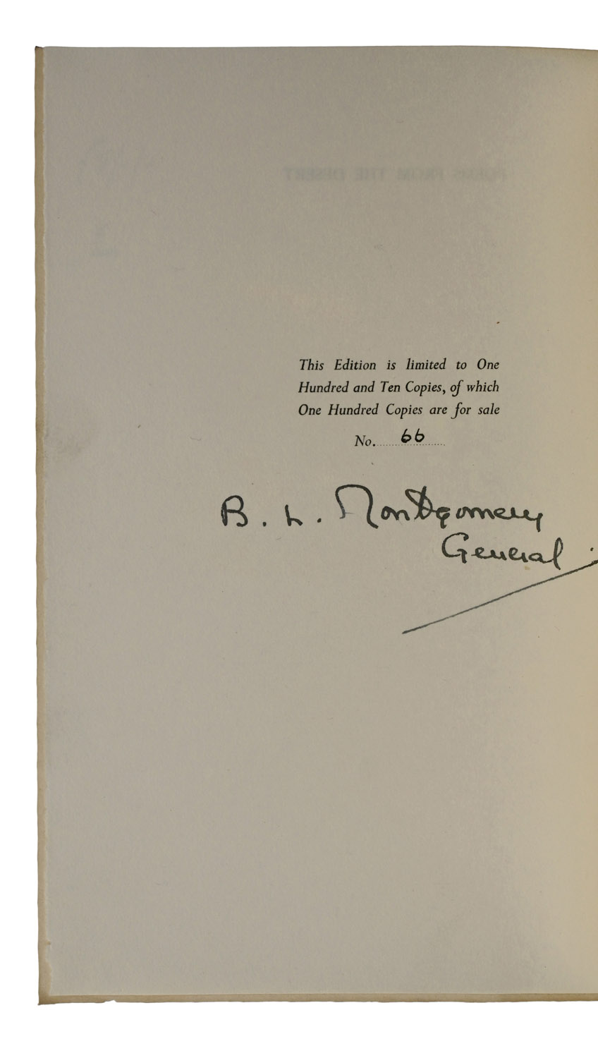 Poems From The Desert. Verses by Members of the Eighth Army. With a foreword by General Sir Bernard Montgomery.