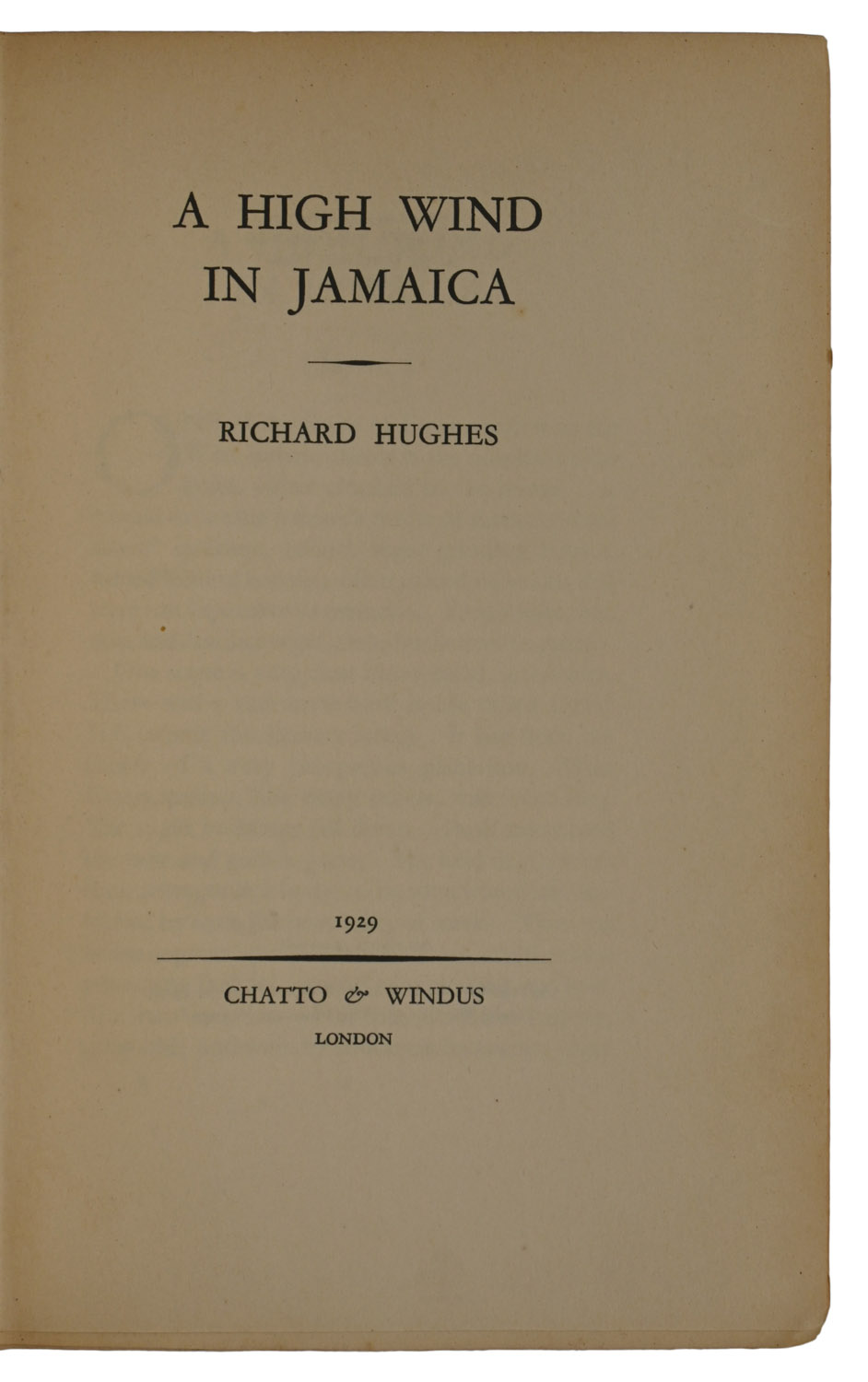 A High Wind in Jamaica.