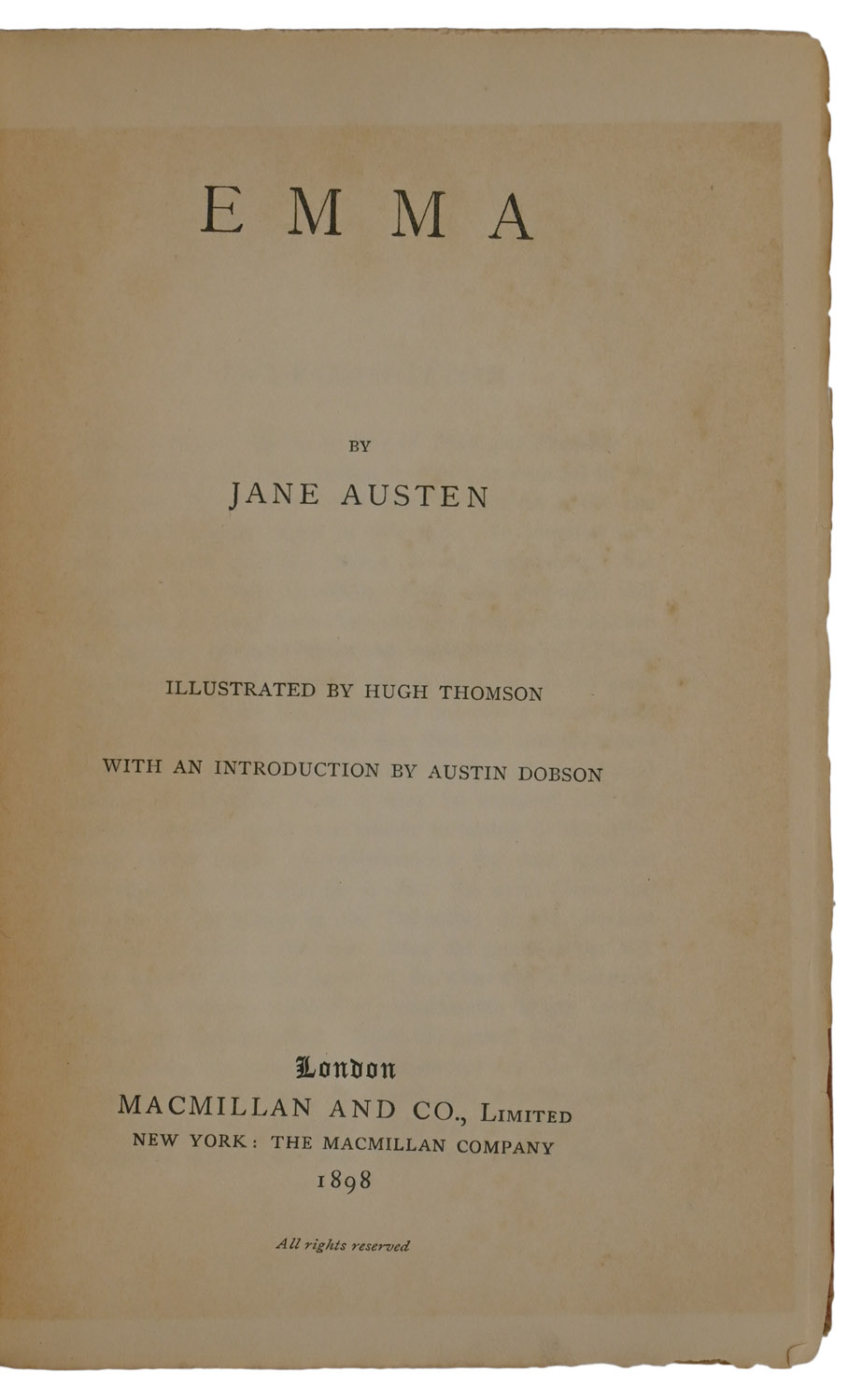 Emma. Illustrated by Hugh Thomson. With an introduction by Austin Dobson.