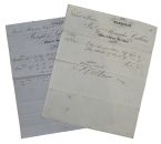 Two receipts for purchase of wine and spirits.
