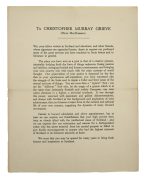 To Christopher Murray Grieve (Hugh MacDiarmid).